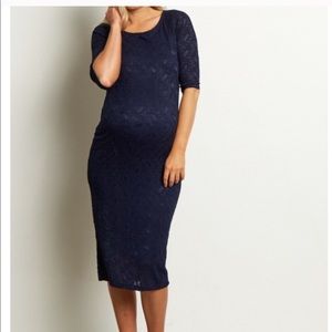 PinkBlush Maternity Navy Lace Sz LG Worn Once